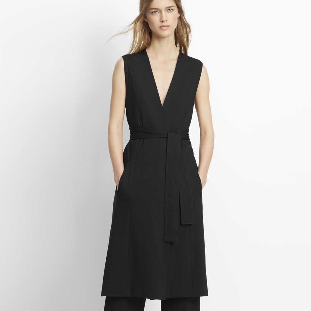 Vince Wrap Vest in Black XS
